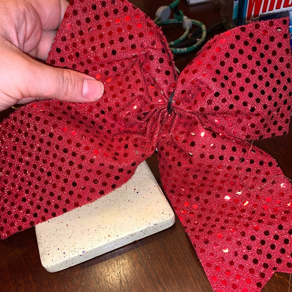 Red sparkly hair bow